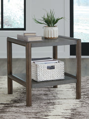 Prime Furniture - Ashley Furniture - Kallenny End Table - Rectangular End Table / Brown/Gray - T669-3