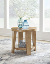 Prime Furniture - Ashley Furniture - Kristiland End Table - Round End Table / Light Brown - T674-6