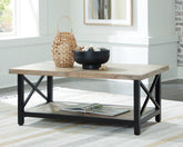 Prime Furniture - Ashley Furniture - Bristenfort Coffee Table - Rectangular Cocktail Table / Brown/Black - T685-1