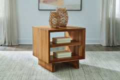 Prime Furniture - Ashley Furniture - Dressonni End Table - Square End Table / Brown - T690-2