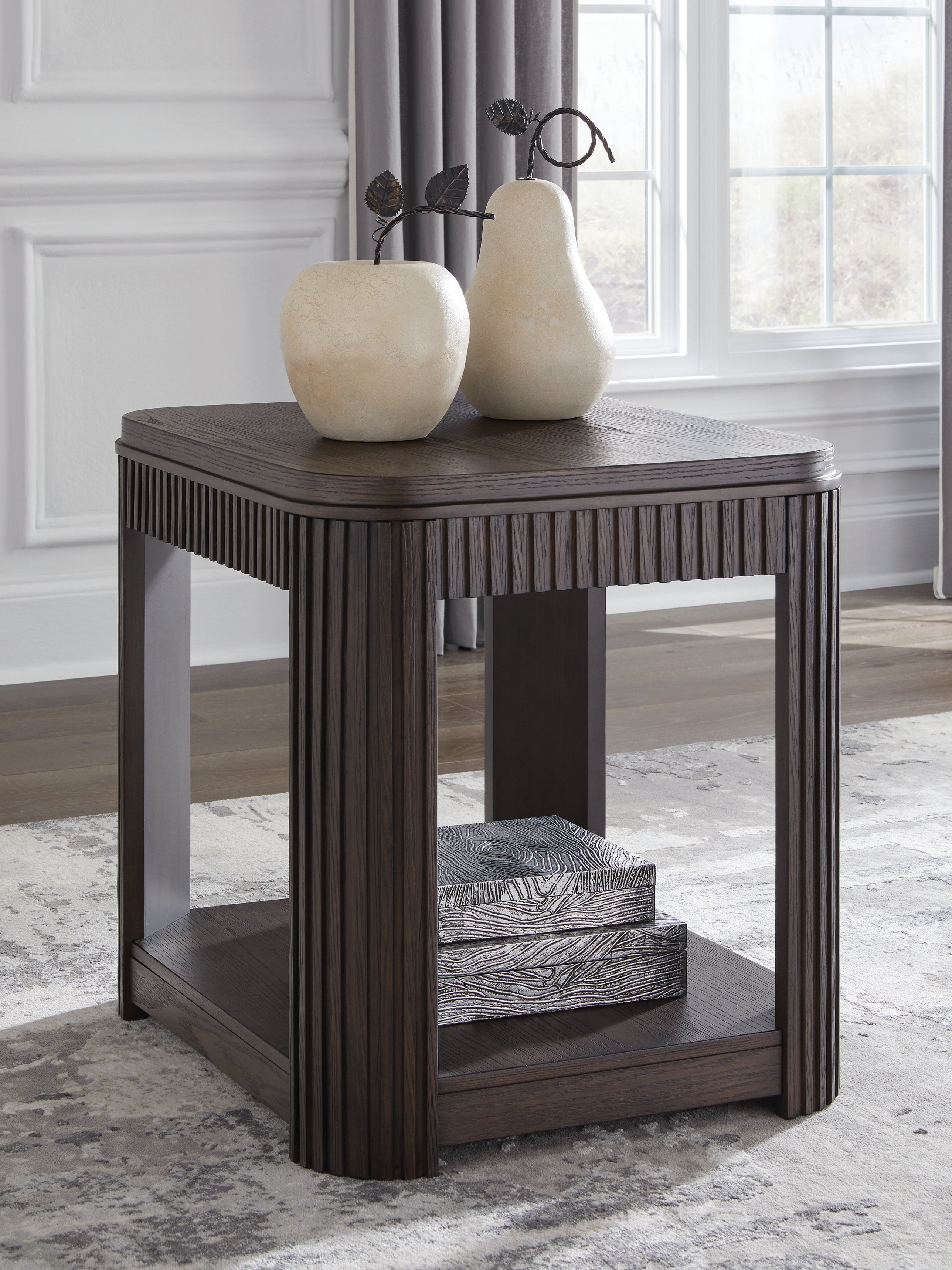 Prime Furniture - Ashley Furniture - Carlibrie End Table - Rectangular End Table / Warm Brown - T700-3