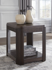 Prime Furniture - Ashley Furniture - Carlibrie End Table - Rectangular End Table / Warm Brown - T700-3