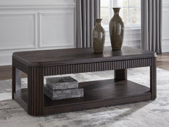 Prime Furniture - Ashley Furniture - Carlibrie Lift-Top Coffee Table - Lift Top Cocktail Table / Warm Brown - T700-9