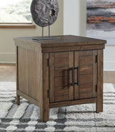 Prime Furniture - Ashley Furniture - Moriville End Table - Rectangular End Table / Grayish Brown - T731-3