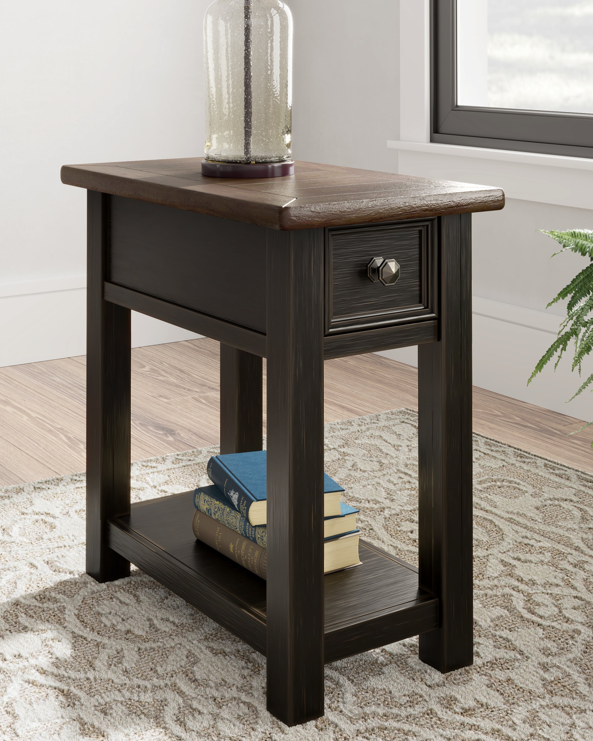 Prime Furniture - Ashley Furniture - Tyler Creek Chairside End Table - Chair Side End Table / Grayish Brown/Black - T736-107