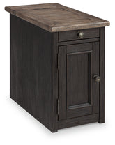 Prime Furniture - Ashley Furniture - Tyler Creek Chairside End Table with USB Ports & Outlets - Chair Side End Table / Grayish Brown/Black - T736-7