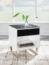 Prime Furniture - Ashley Furniture - Gardoni End Table - Rectangular End Table / White/Black - T756-3