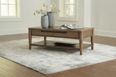 Prime Furniture - Ashley Furniture - Roanhowe Coffee Table - Rectangular Cocktail Table / Brown - T769-1
