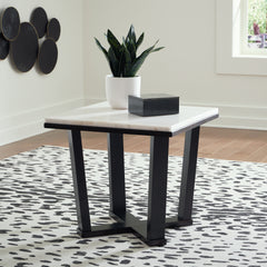 Prime Furniture - Ashley Furniture - Fostead End Table - Square End Table / White/Espresso - T770-2