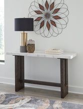 Prime Furniture - Ashley Furniture - Burkhaus Sofa Table - Sofa Table / White/Dark Brown - T779-4