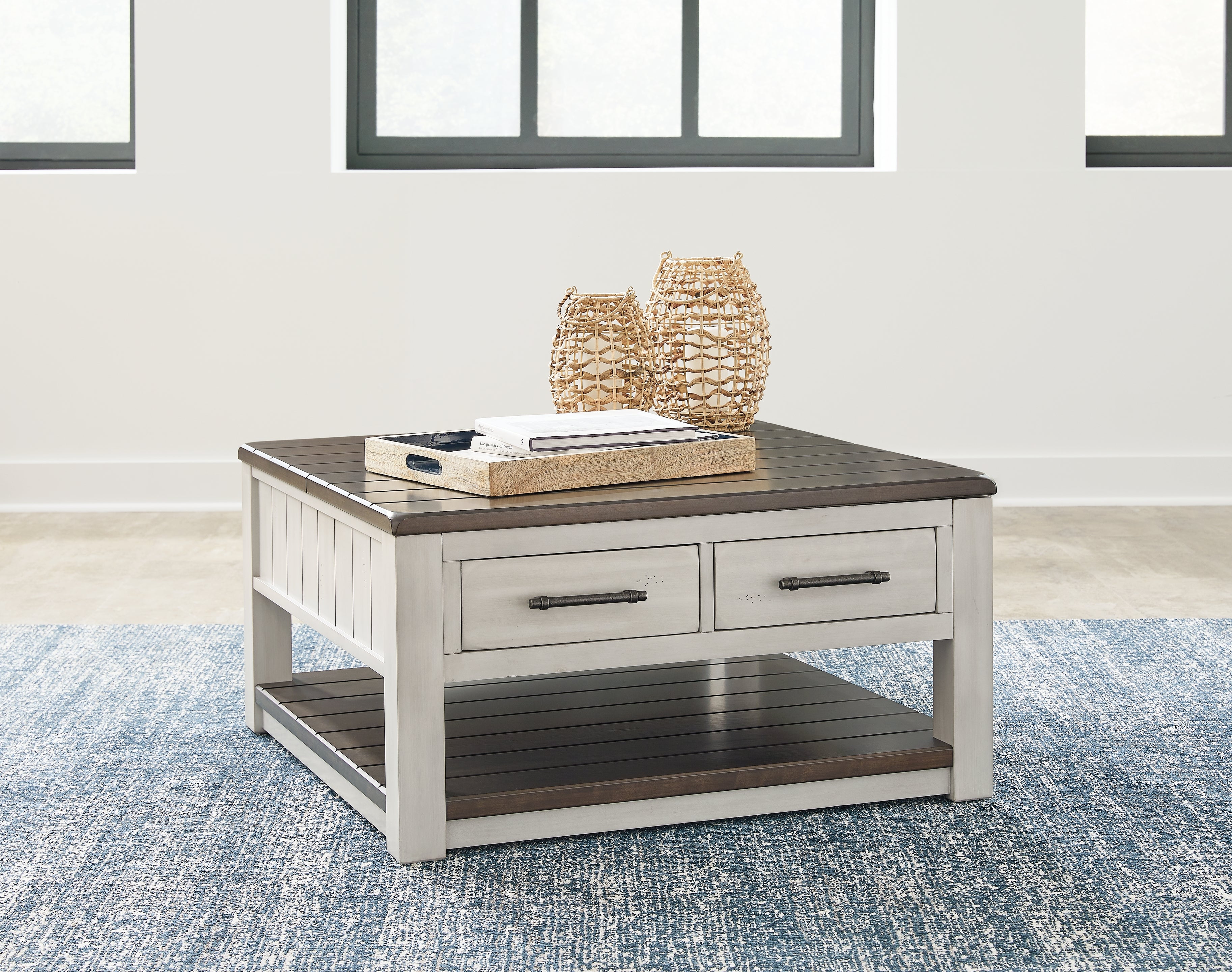 Prime Furniture - Ashley Furniture - Darborn Lift-Top Coffee Table - Lift Top Cocktail Table / Gray/Brown - T796-00
