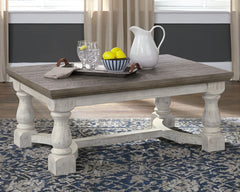 Prime Furniture - Ashley Furniture - Havalance Coffee Table - Rectangular Cocktail Table / Gray/White - T814-1