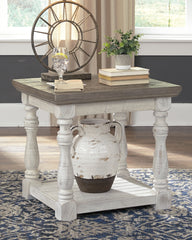Prime Furniture - Ashley Furniture - Havalance End Table - Square End Table / White/Gray - T994-2