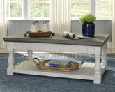 Prime Furniture - Ashley Furniture - Havalance Lift-Top Coffee Table - Lift Top Cocktail Table / White/Gray - T994-20