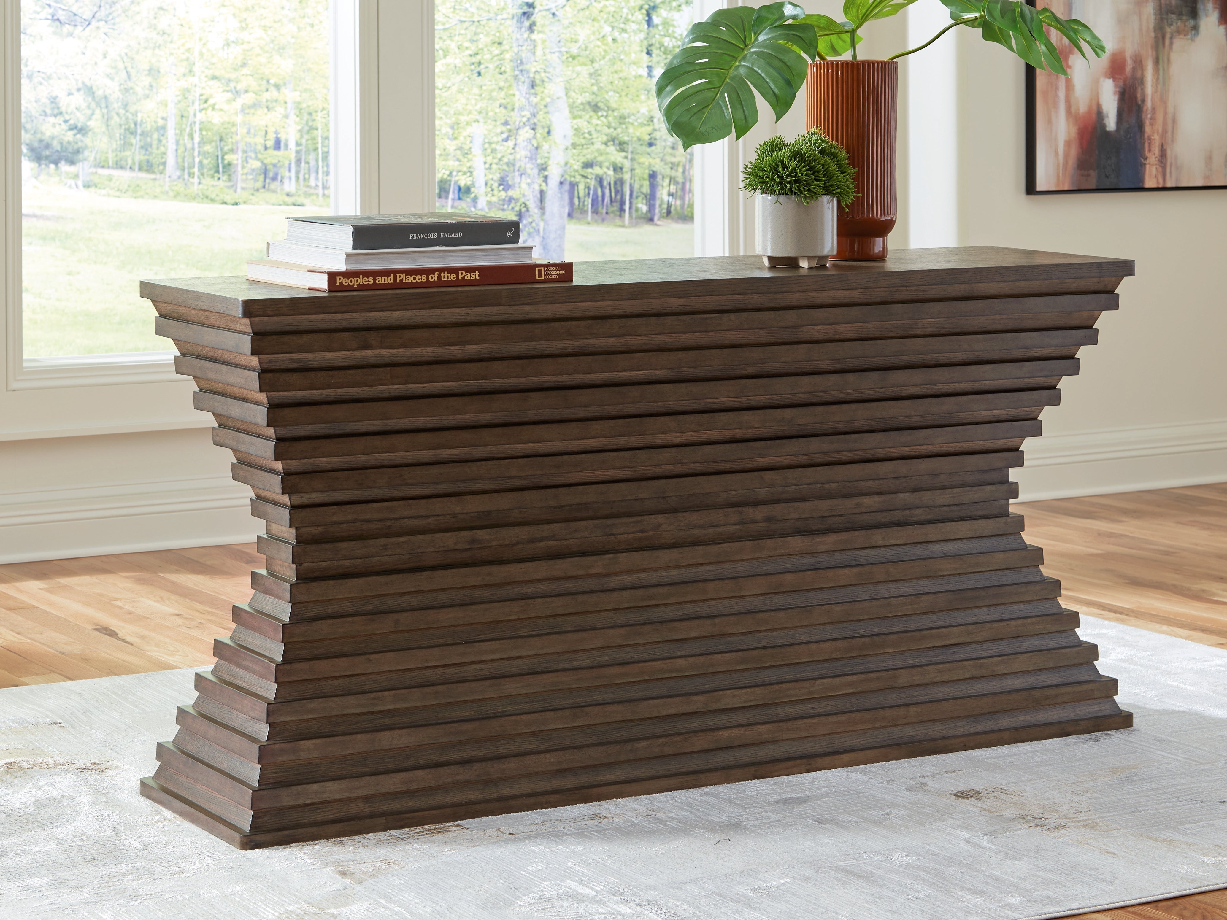 Prime Furniture - Ashley Furniture - Hannodream Sofa Table - Sofa Table / Warm Brown - T821-4