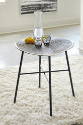 Prime Furniture - Ashley Furniture - Laverford End Table - Round End Table / Chrome/Black - T836-6