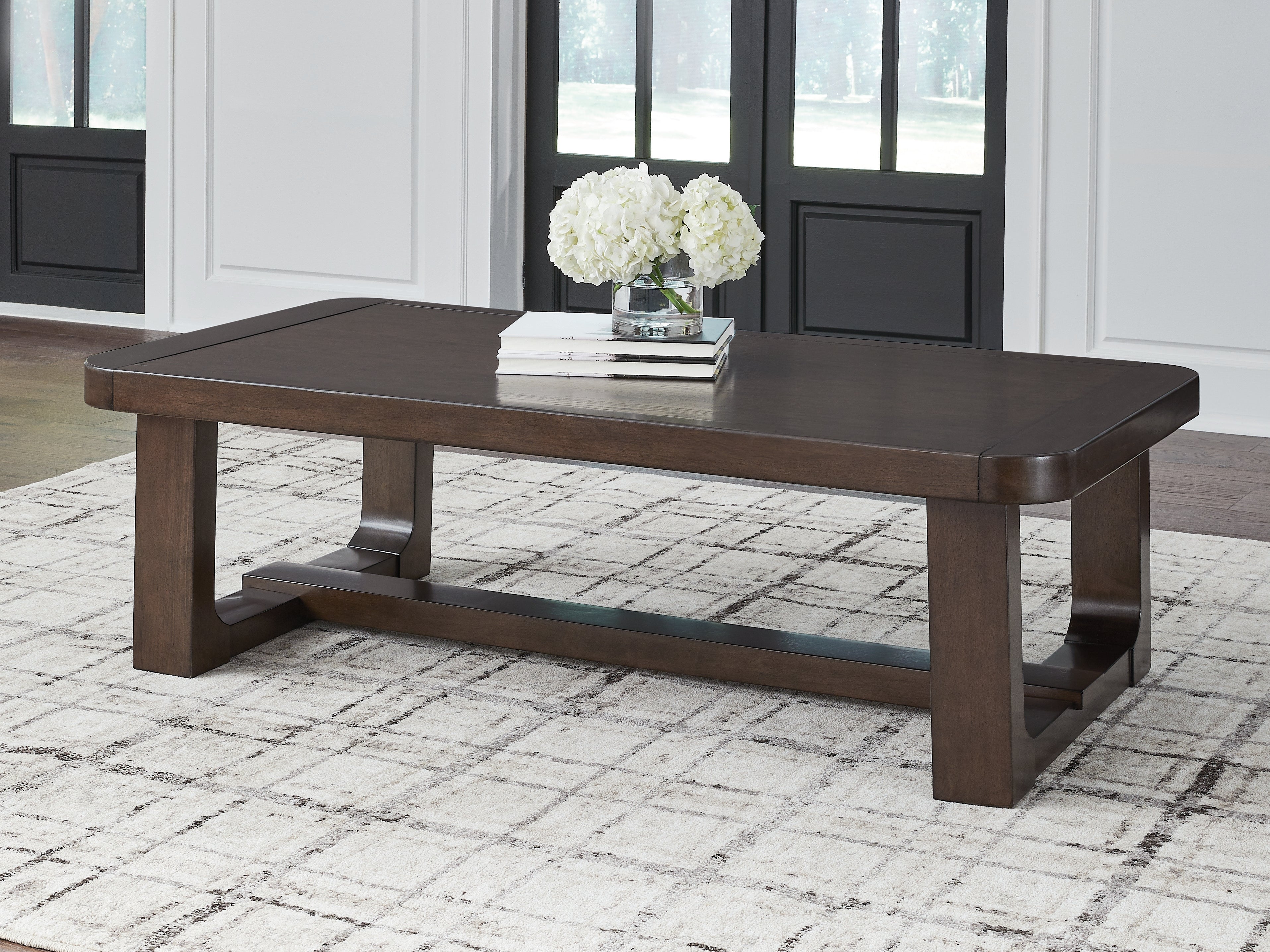 Prime Furniture - Ashley Furniture - Breckington Coffee Table - Rectangular Cocktail Table / Dark Brown - T856-1