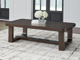 Prime Furniture - Ashley Furniture - Breckington Coffee Table - Rectangular Cocktail Table / Dark Brown - T856-1