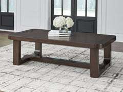 Prime Furniture - Ashley Furniture - Breckington Coffee Table - Rectangular Cocktail Table / Dark Brown - T856-1