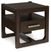 Prime Furniture - Ashley Furniture - Breckington End Table - Rectangular End Table / Dark Brown - T656-3