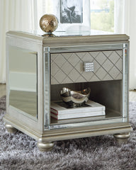 Prime Furniture - Ashley Furniture - Chevanna End Table - Rectangular End Table / Platinum - T942-3
