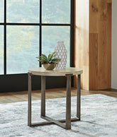 Prime Furniture - Ashley Furniture - Dalenville End Table - Round End Table / Gray - T965-6