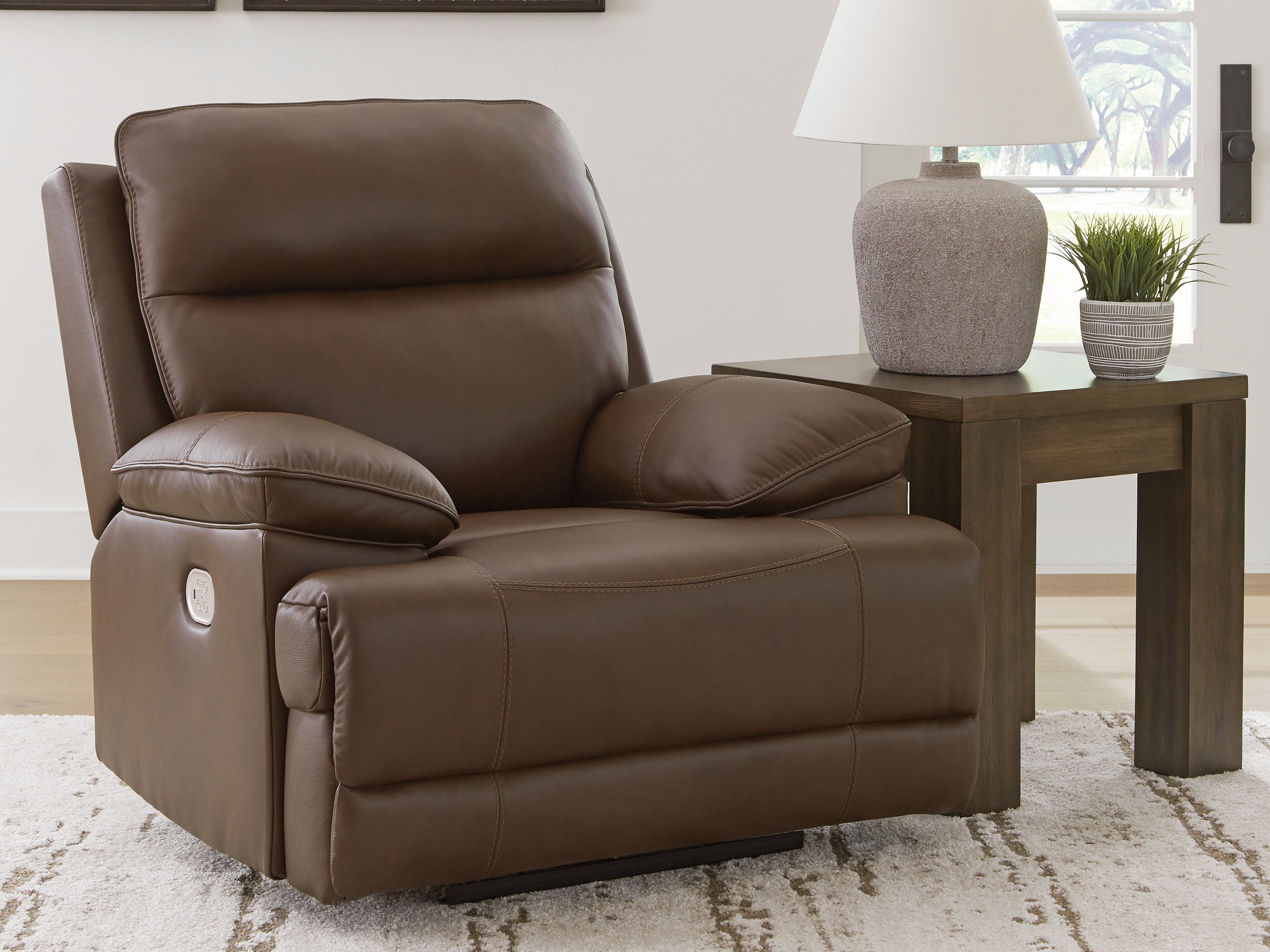 Prime Furniture - Ashley Furniture - VonRyan Living Room - PWR Recliner/ADJ Headrest / Tobacco - U1040013