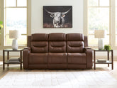 Prime Furniture - Ashley Furniture - Knightington Living Room - PWR REC Sofa w/Audio Seating / Brown - PCU1160215A