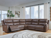 Prime Furniture - Ashley Furniture - Bleckley Sectional - 6-Piece Power Reclining Sectional / Espresso - PCU12001S5