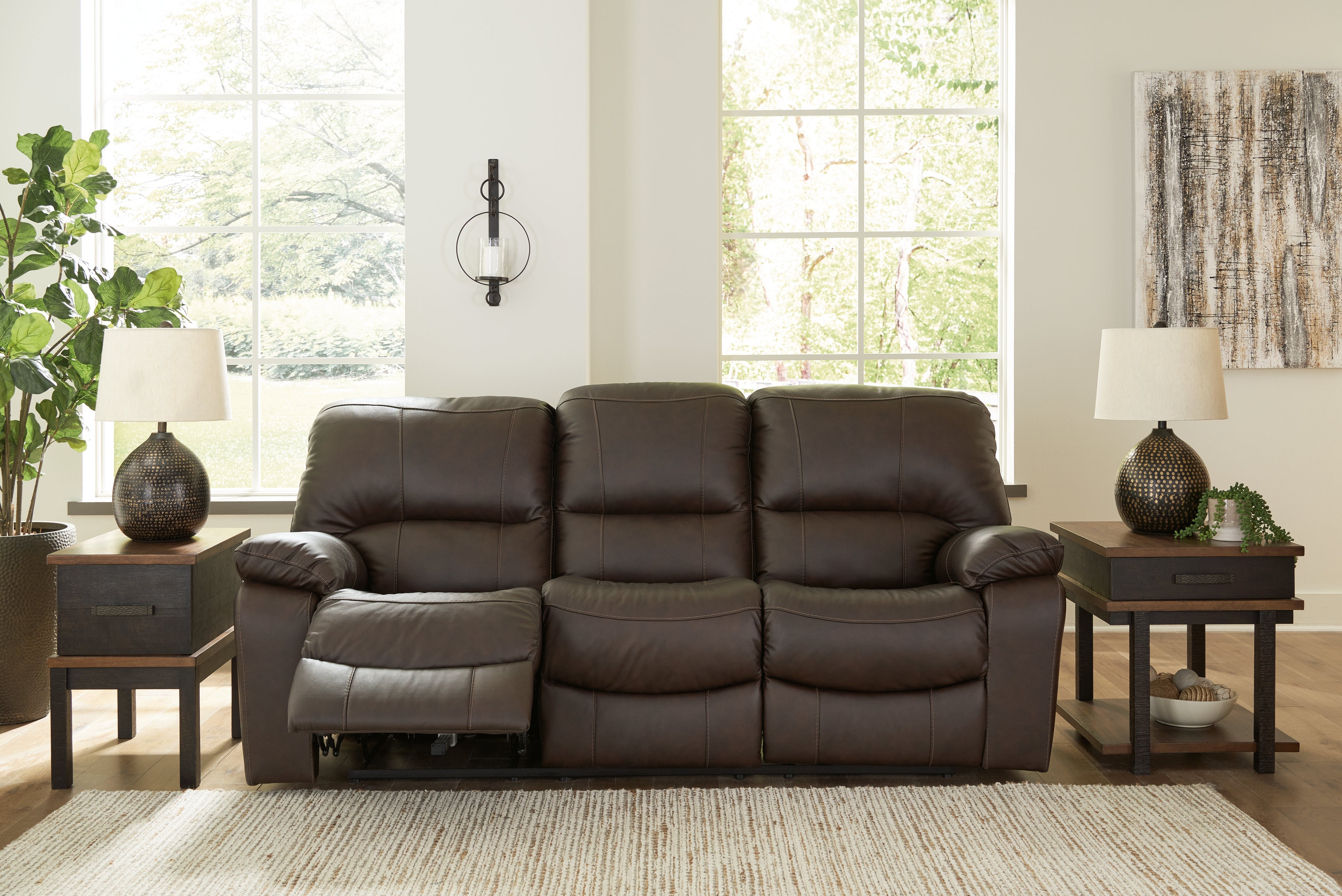 Prime Furniture - Ashley Furniture - Leesworth Living Room - Power Rocker Recliner / Ocean - U4380998