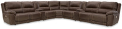 Prime Furniture - Ashley Furniture - Dunleith 9-piece Power Reclining Sectional - 9-piece Power Reclining Sectional / Chocolate - U71604S10
