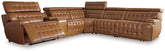 Prime Furniture - Ashley Furniture - Temmpton Sectional - 6-Piece Power Reclining Sectional / Chocolate - U92708S5
