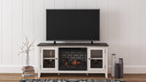 Prime Furniture - Ashley Furniture - Dorrinson 60" TV Stand with Electric Fireplace - 60" TV Stand with Electric Fireplace / Two-tone - W287W3