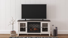 Prime Furniture - Ashley Furniture - Dorrinson 60" TV Stand with Electric Fireplace - 60" TV Stand with Electric Fireplace / Two-tone - W287W3