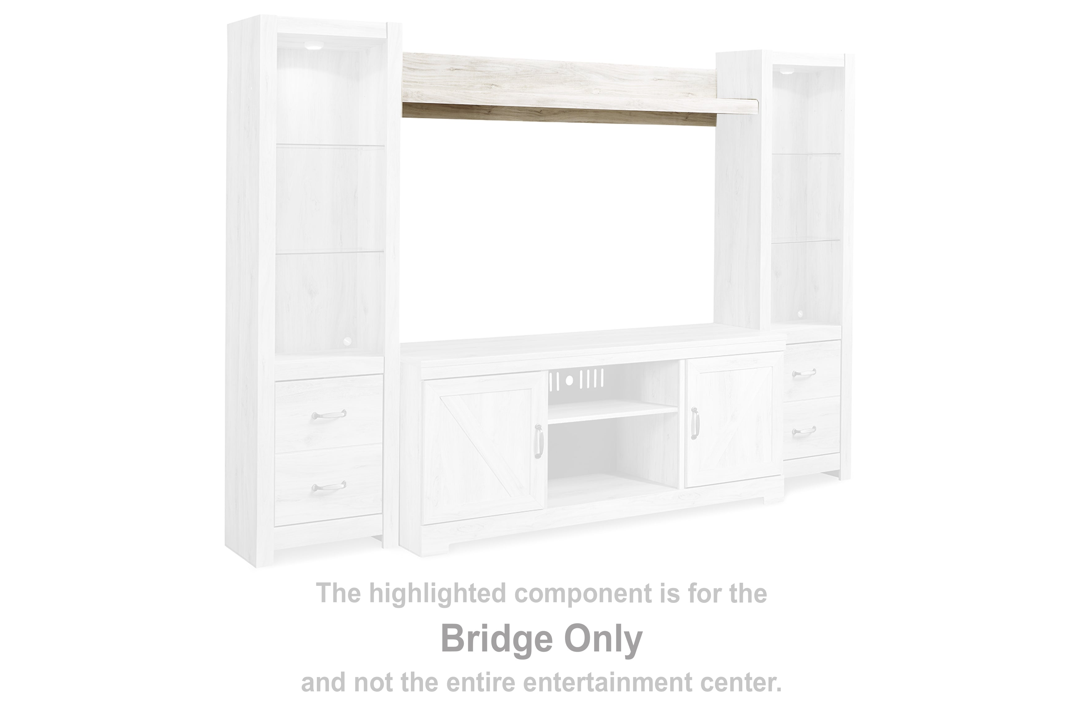 Prime Furniture - Ashley Furniture - Bellaby Entertainment Center - Pier / Whitewash - W331-24