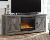 Prime Furniture - Ashley Furniture - Wynnlow 63" TV Stand with Electric Fireplace - 63" TV Stand with Electric Fireplace / Gray - W440W4