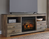Prime Furniture - Ashley Furniture - Trinell 63" TV Stand with Electric Fireplace - 63" TV Stand with Electric Fireplace / Brown - W446W9