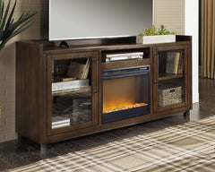 Prime Furniture - Ashley Furniture - Starmore 70" TV Stand with Electric Fireplace - 70" TV Stand with Electric Fireplace / Brown - W633W4