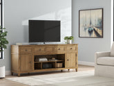 Prime Furniture - Ashley Furniture - Sharlance 81" TV Stand - 81" / Light Brown - W655-68