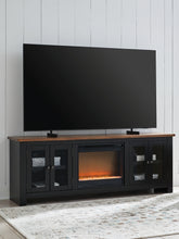 Prime Furniture - Ashley Furniture - Wildenauer 76" TV Stand with Electric Fireplace - 76" TV Stand with Electric Fireplace / Brown/Black - W664W2