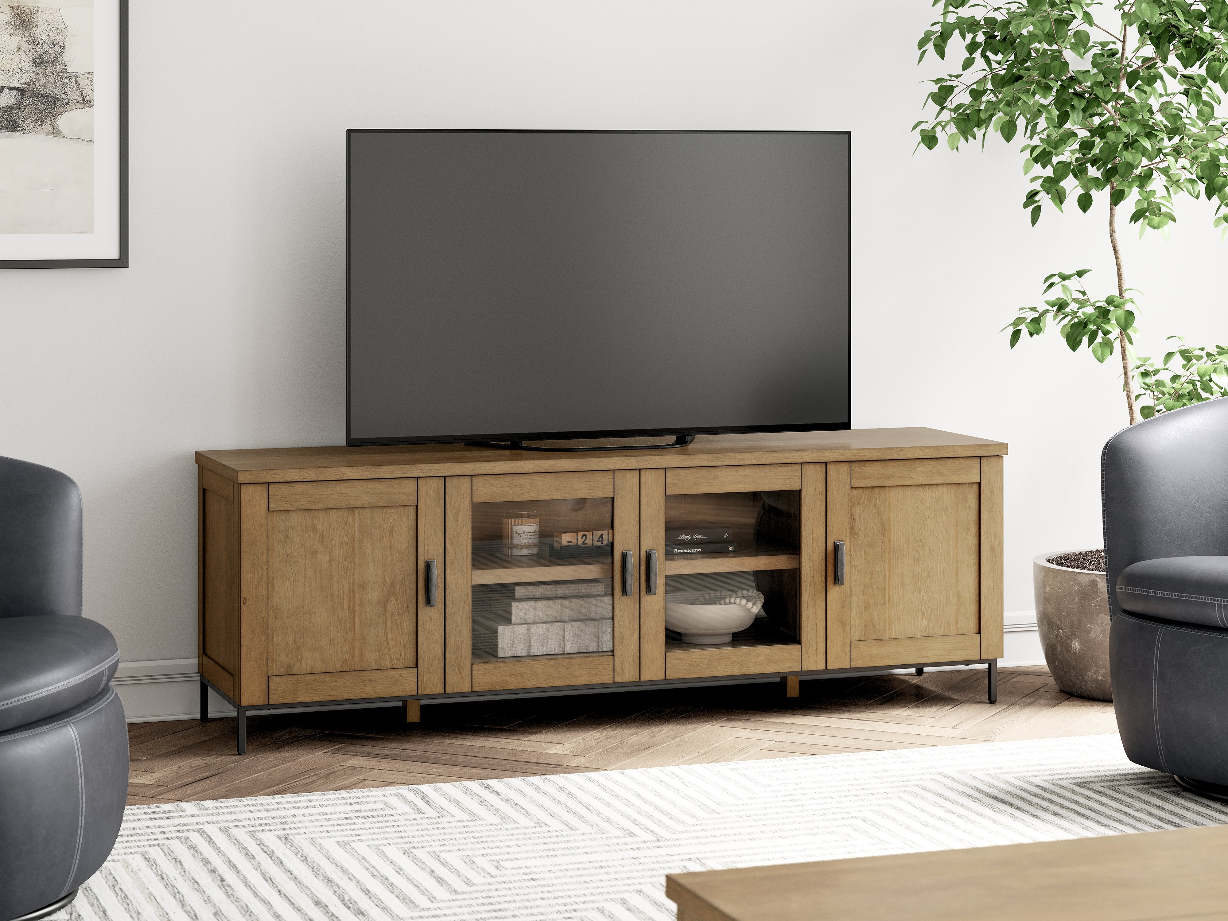 Prime Furniture - Ashley Furniture - Torlanta 72" TV Stand - 72" / Brown - W686-68