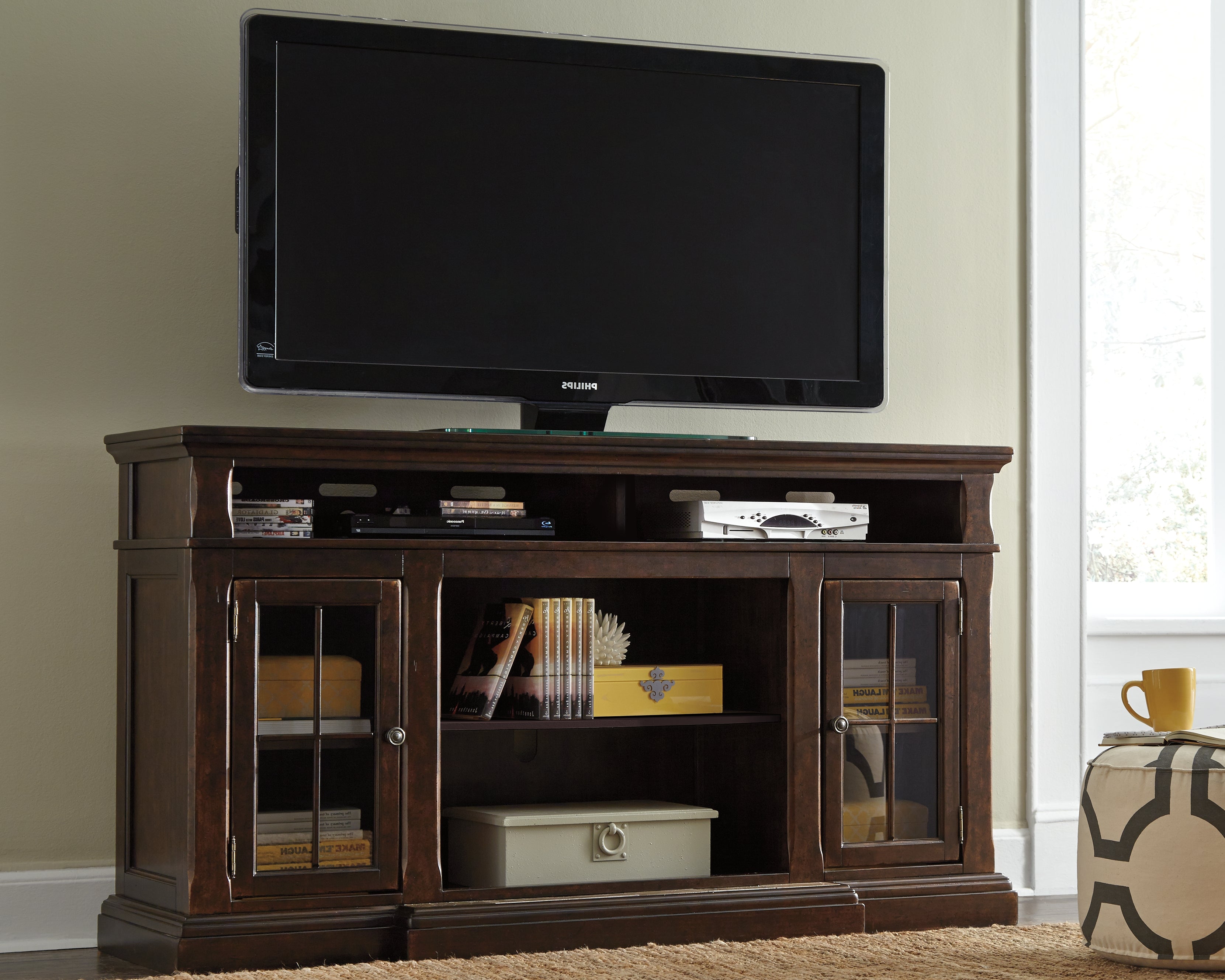 Prime Furniture - Ashley Furniture - Roddinton 72" TV Stand - 72" / Dark Brown - W701-88