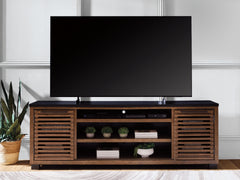Prime Furniture - Ashley Furniture - Kallari 84" TV Stand - 84" / Warm Brown/Black - W737-78