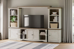 Prime Furniture - Ashley Furniture - Havalance Entertainment Center - 4-Piece Entertainment Center / Two-tone - W814W1