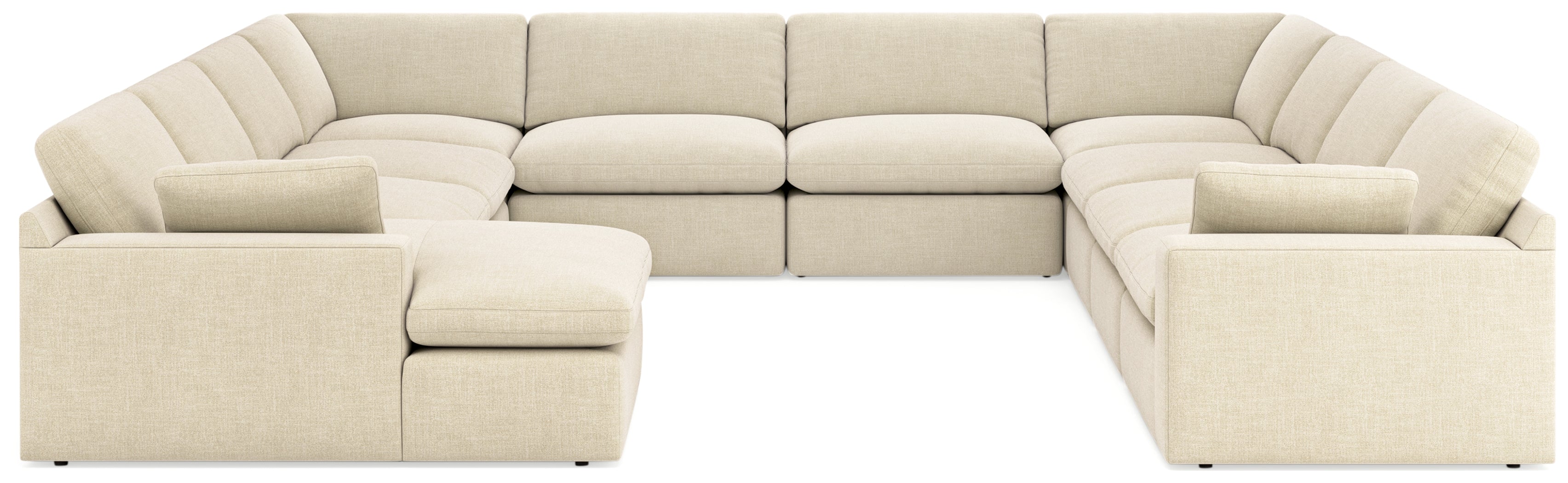 Prime Furniture - Ashley Furniture - Elyza Sectional - RAF 10-Piece Sectional / Linen - 10006S8