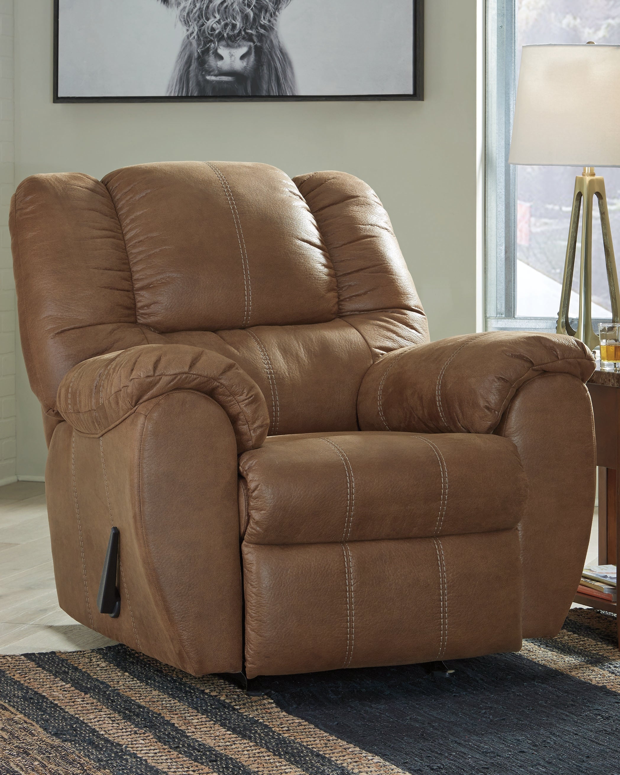 Prime Furniture - Ashley Furniture - McGann Living Room - Rocker Recliner / Saddle - 1030225