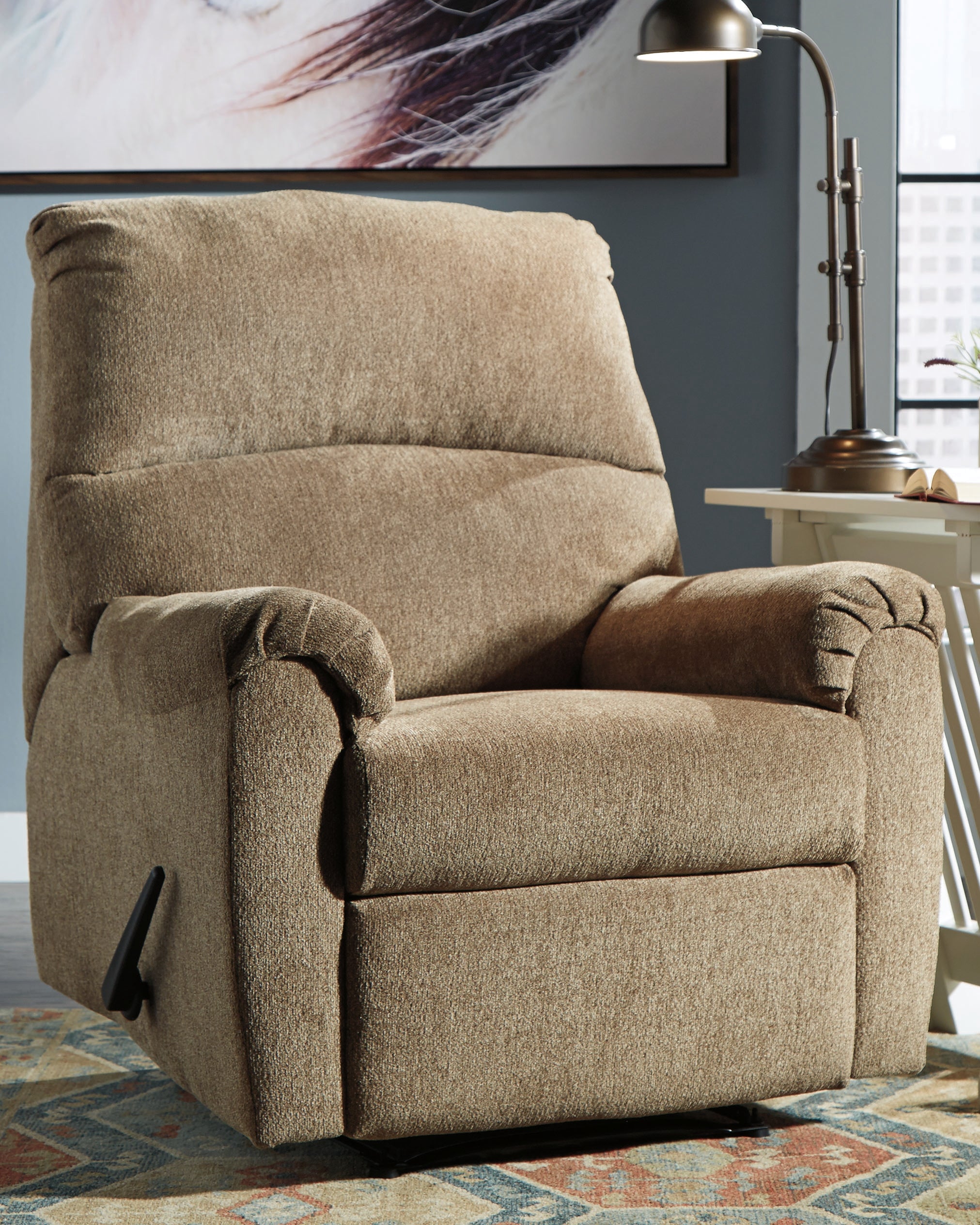 Prime Furniture - Ashley Furniture - Nerviano Living Room - Zero Wall Recliner / Mocha - 1080129