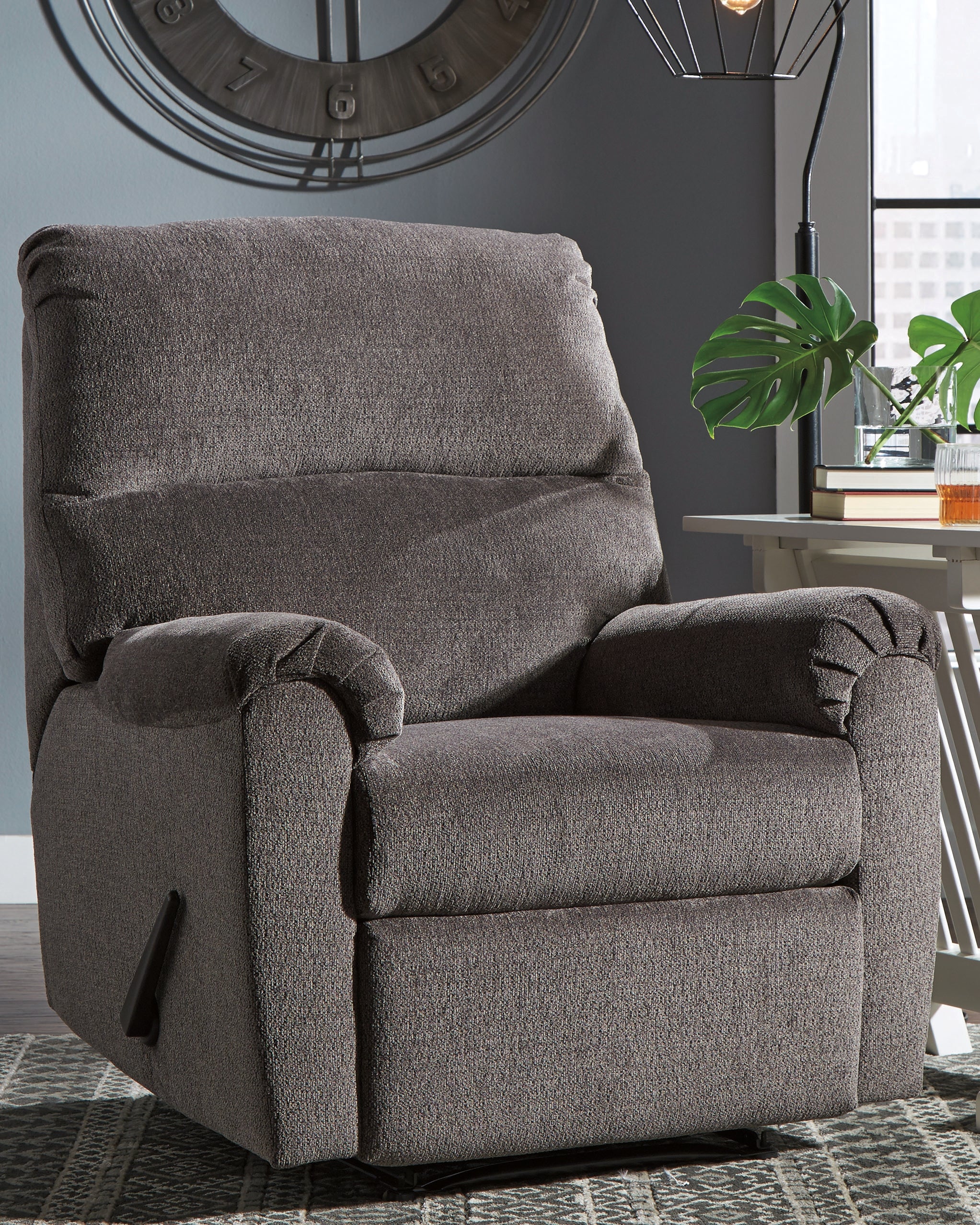 Prime Furniture - Ashley Furniture - Nerviano Living Room - Zero Wall Recliner / Gray - 1080329