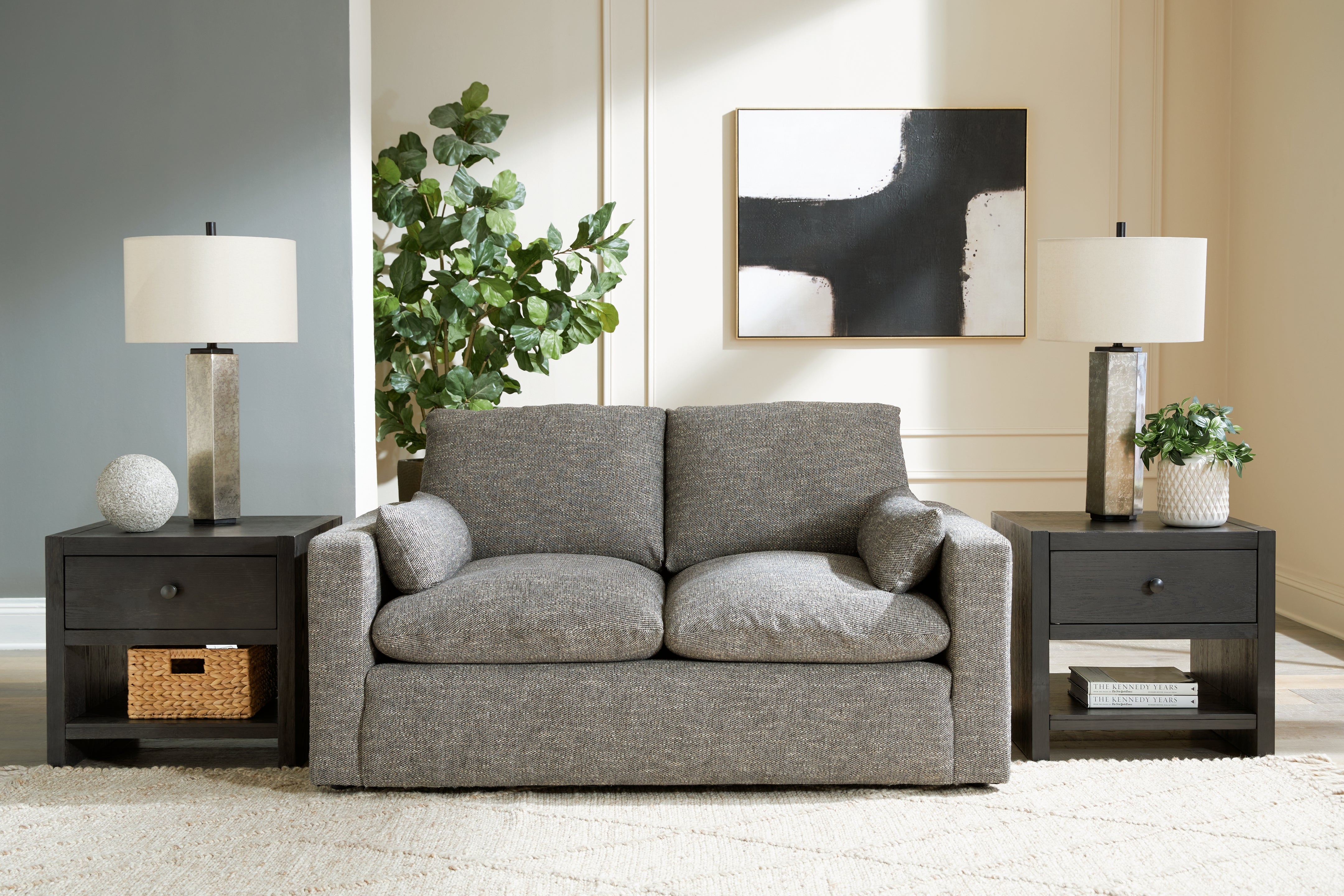 Prime Furniture - Ashley Furniture - Dramatic Living Room - Loveseat / Granite - 1170235