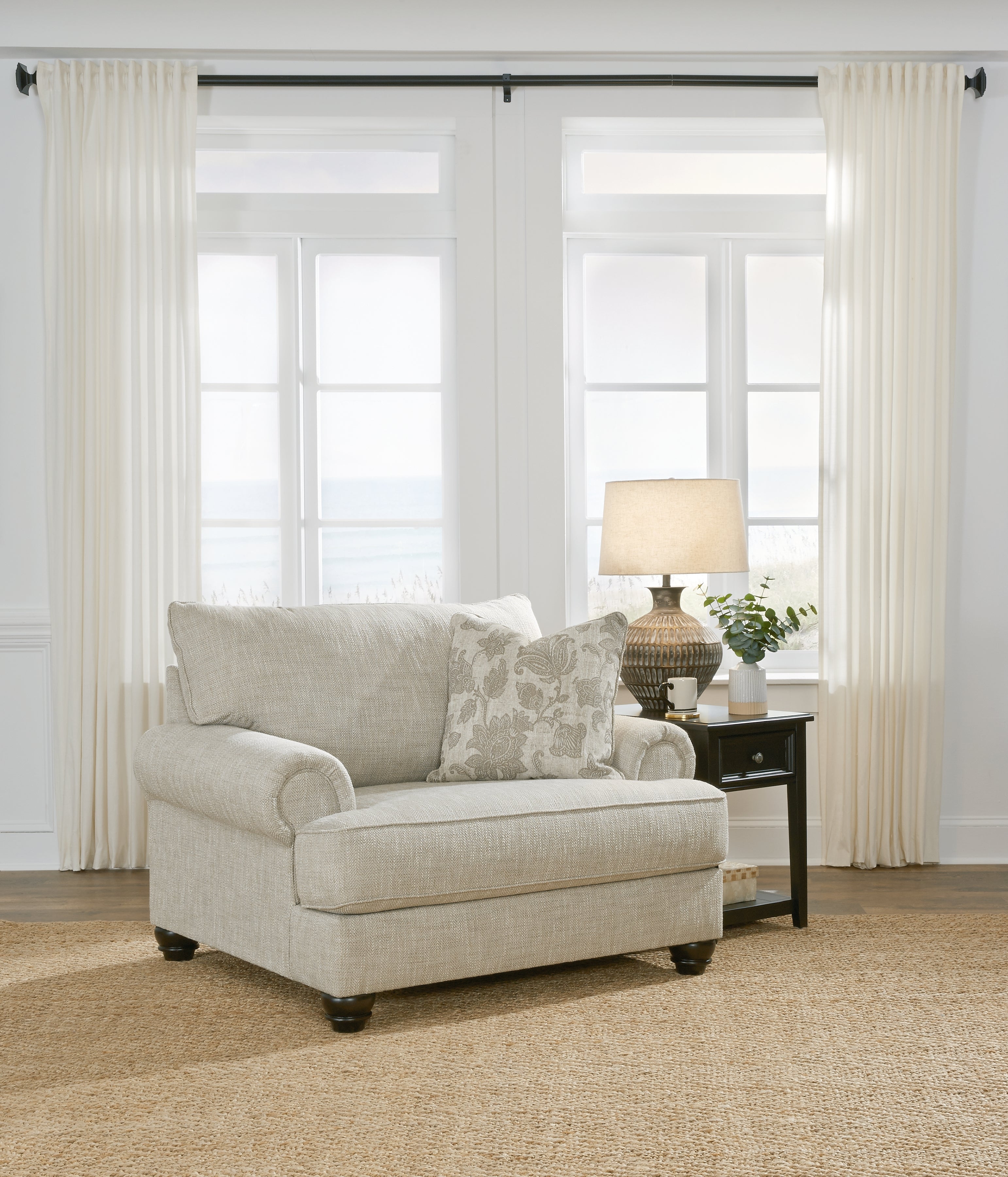 Prime Furniture - Ashley Furniture - Asanti Living Room - Chair and a Half / Fog - 1320123